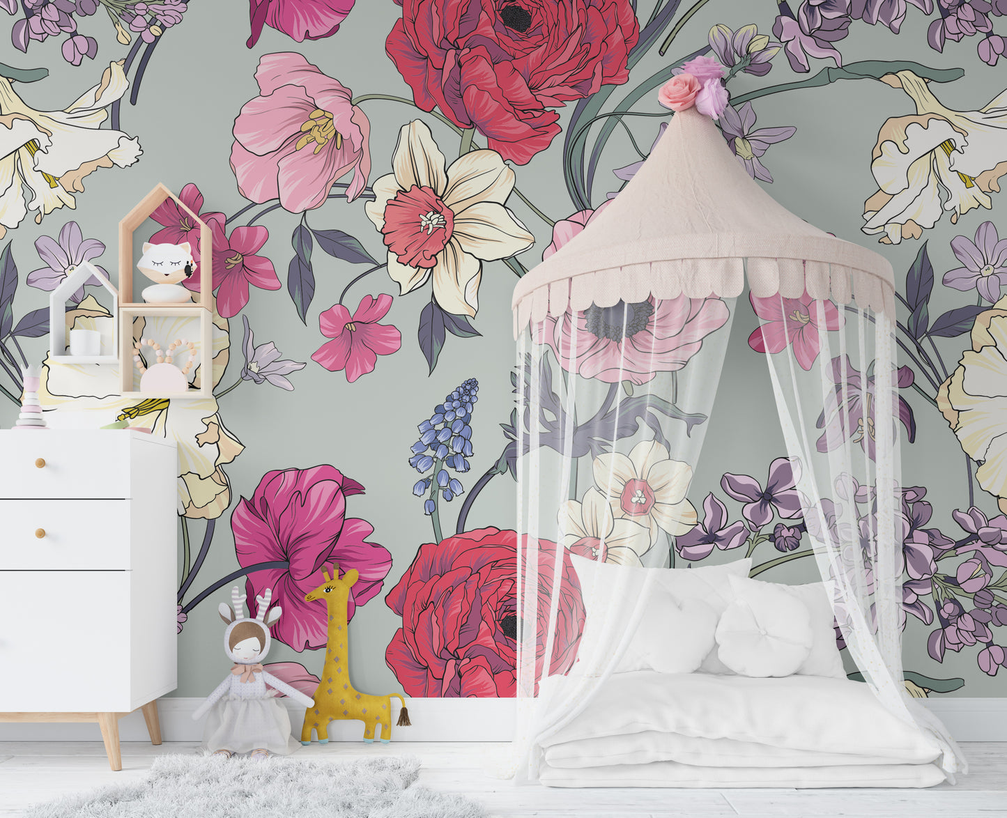 MAKENNA Wallpaper | Removable Pre-pasted Floral Wallpaper 0210
