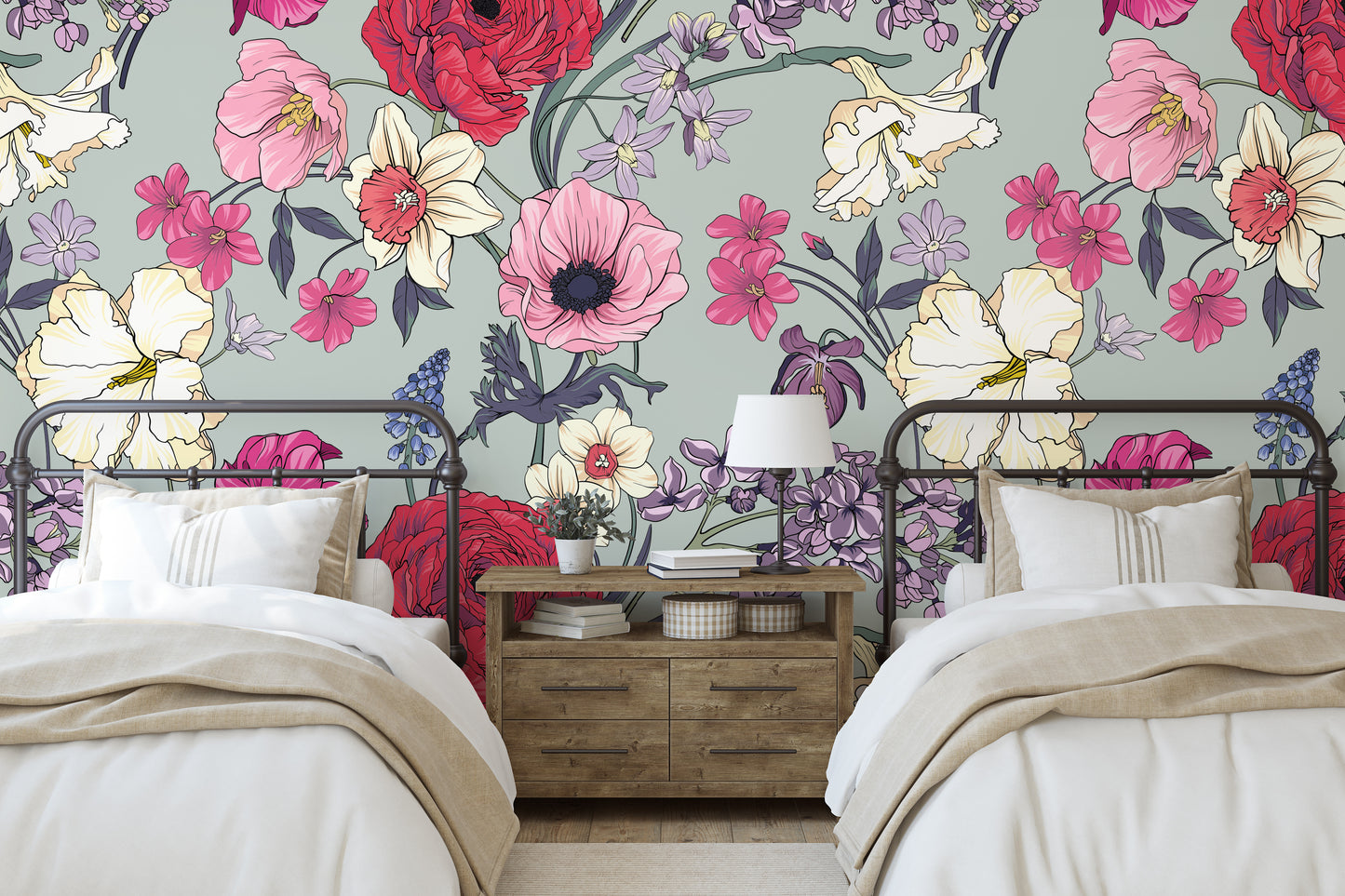 MAKENNA Wallpaper | Peel and Stick Removable Floral Wallpaper 0210