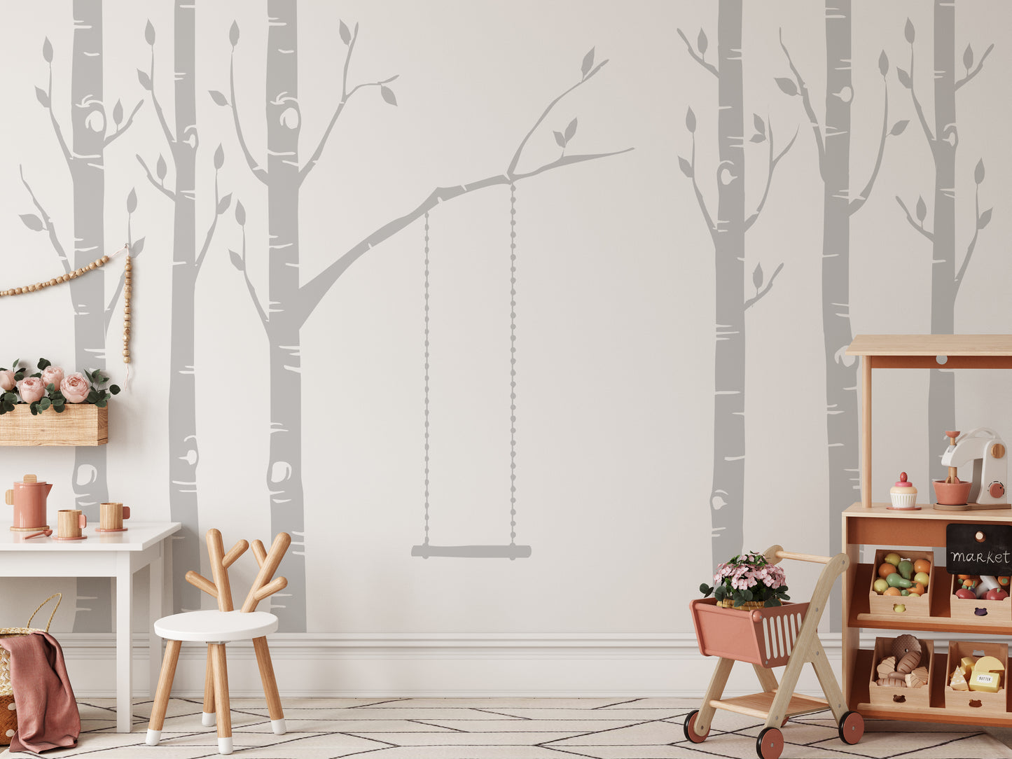 Removable Wall Decals 6 Woodland Trees Forest Decor