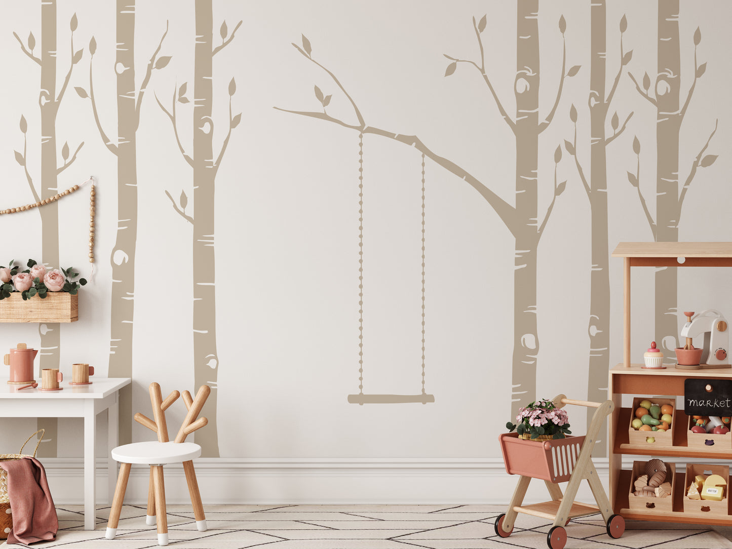 Removable Wall Decals 6 Woodland Trees Forest Decor