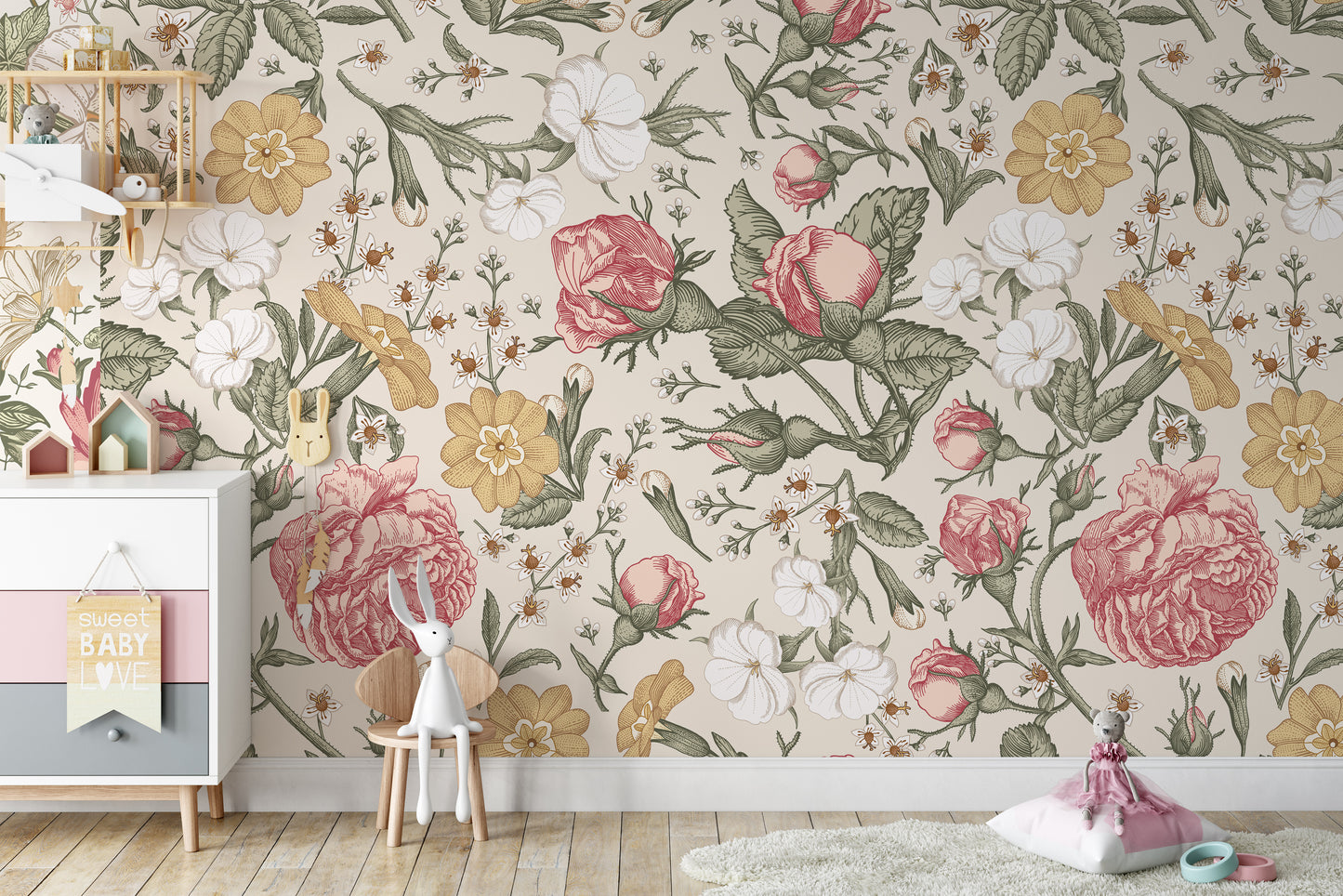 ANASTASIA Wallpaper | Peel and Stick Removable Floral Wallpaper 0174