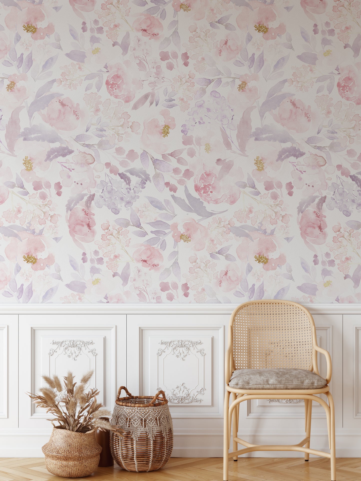 PRIM BLUSH S Wallpaper | Peel and Stick Removable Floral Wallpaper 0155 S