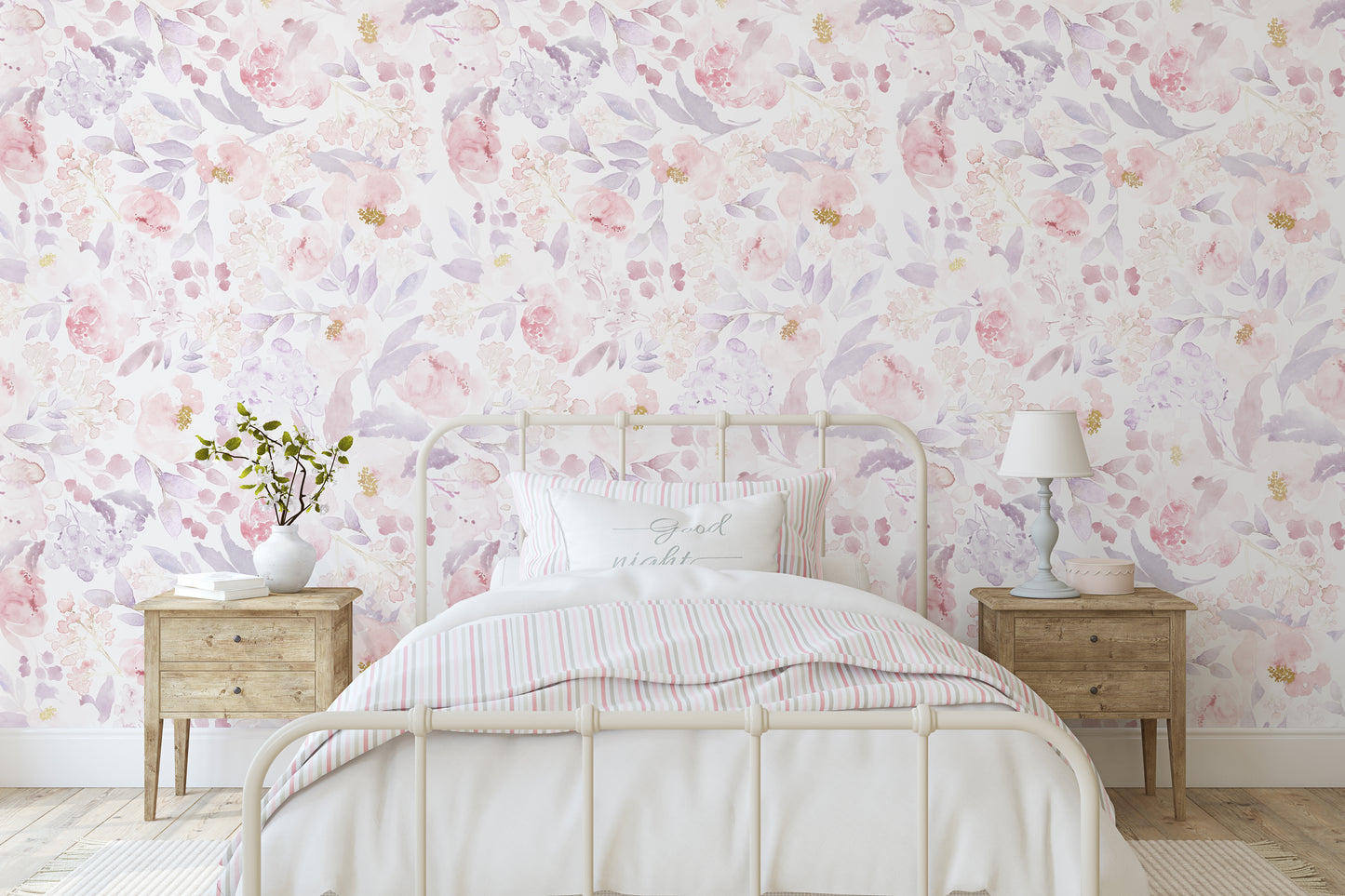 PRIM BLUSH S Wallpaper | Peel and Stick Removable Floral Wallpaper 0155 S