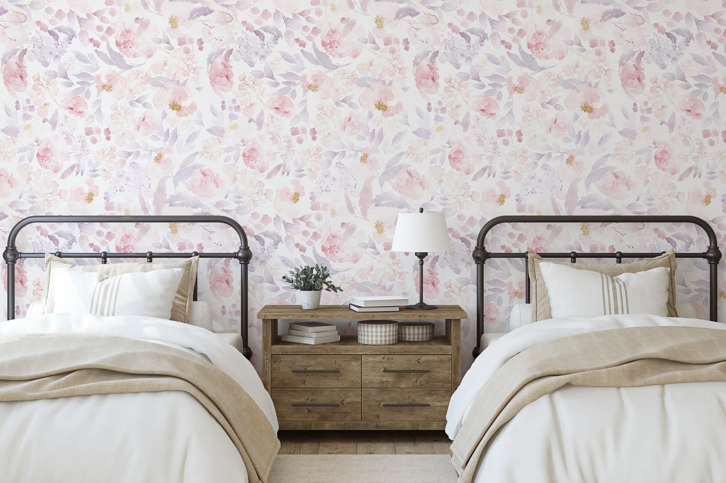 PRIM BLUSH S Wallpaper | Peel and Stick Removable Floral Wallpaper 0155 S