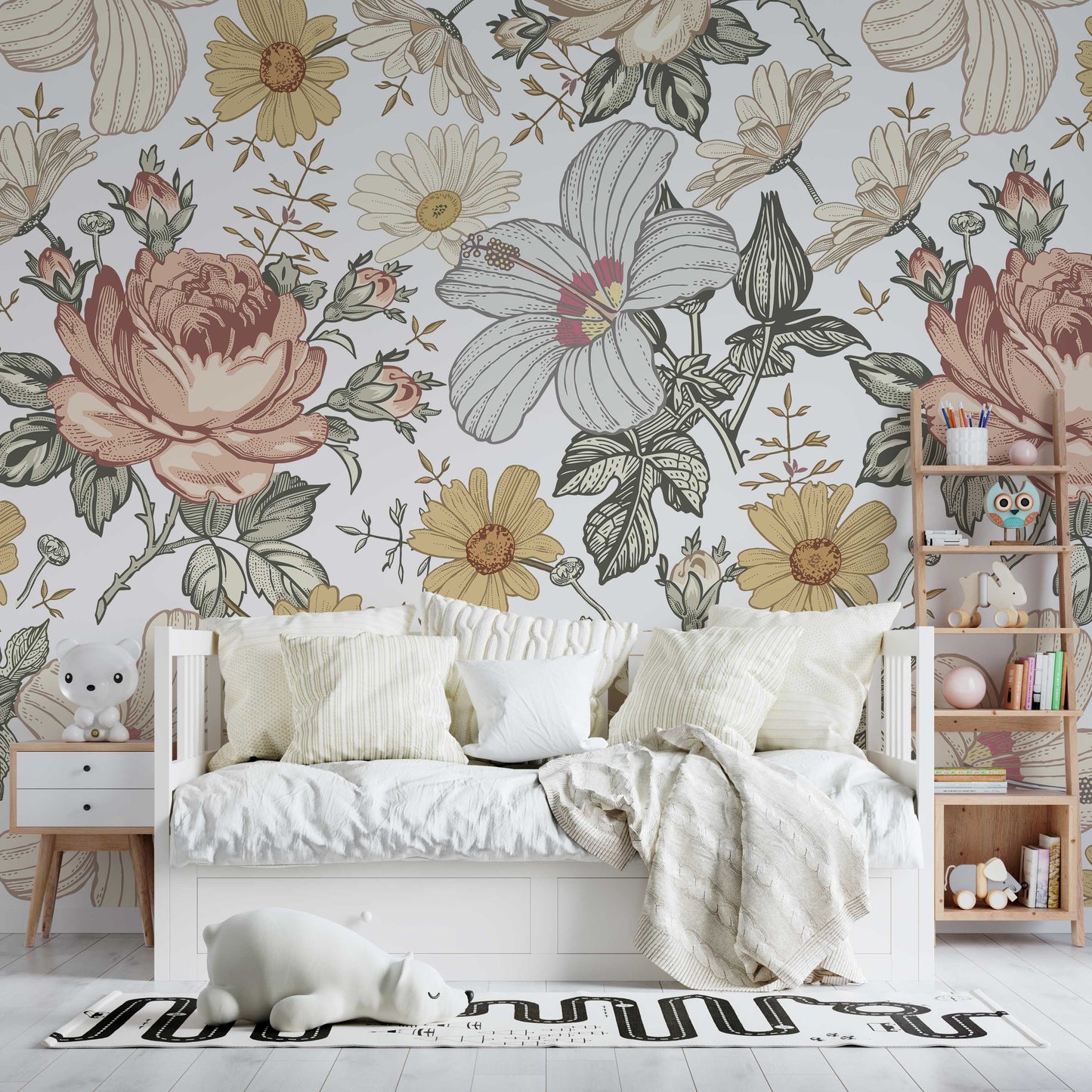 Removable Wallpaper Camila Vintage Flowers 0130L