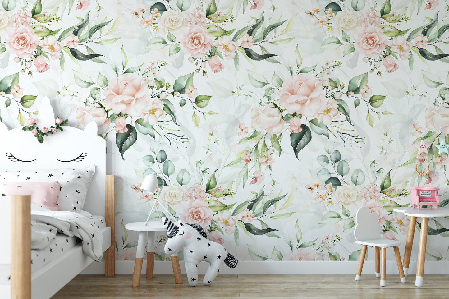 KATIE ROSES Wallpaper | Peel and Stick Removable Floral Wallpaper 0126