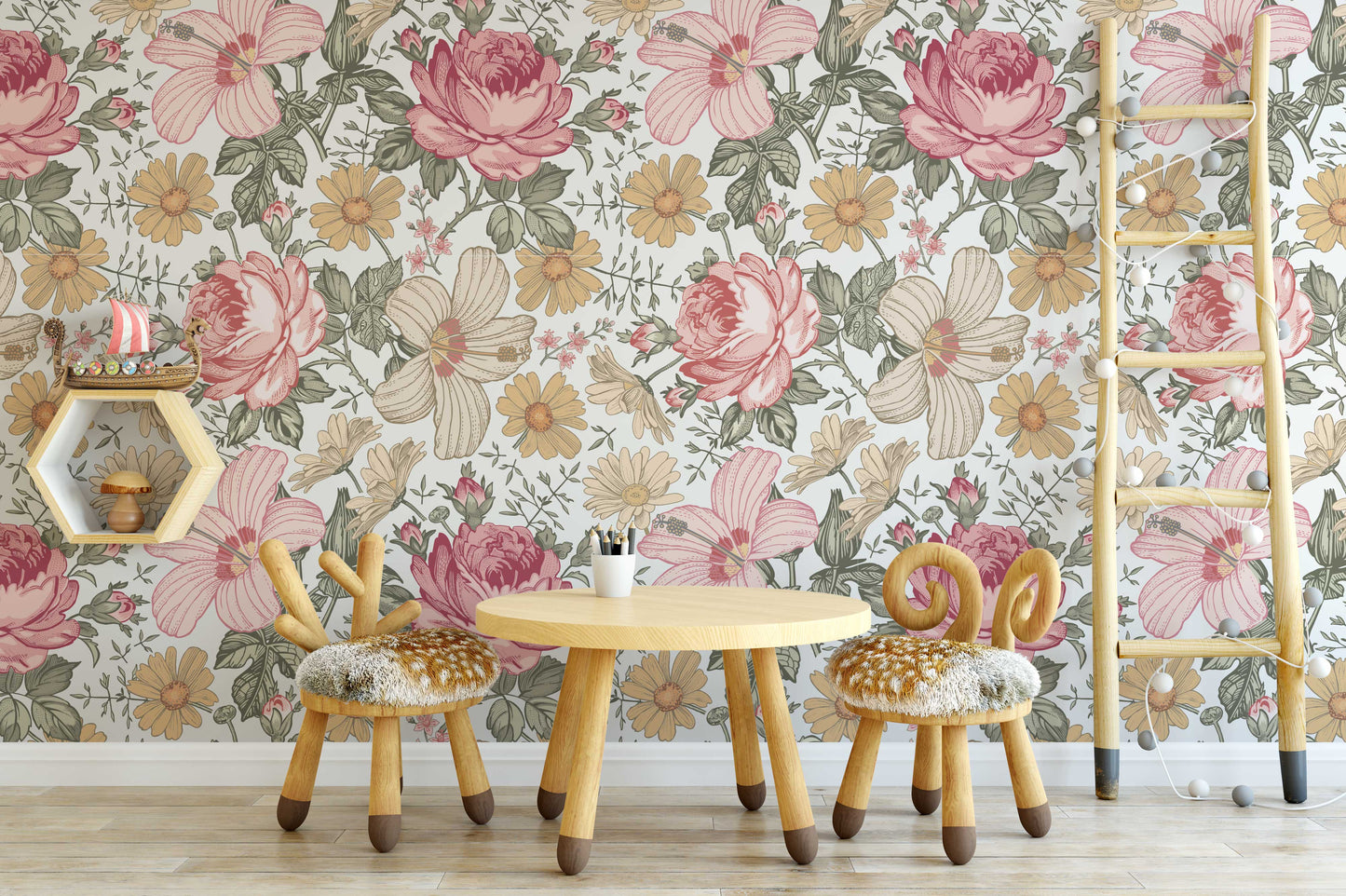 NATALIA S Wallpaper | Peel and Stick Removable Floral Wallpaper 0132 S