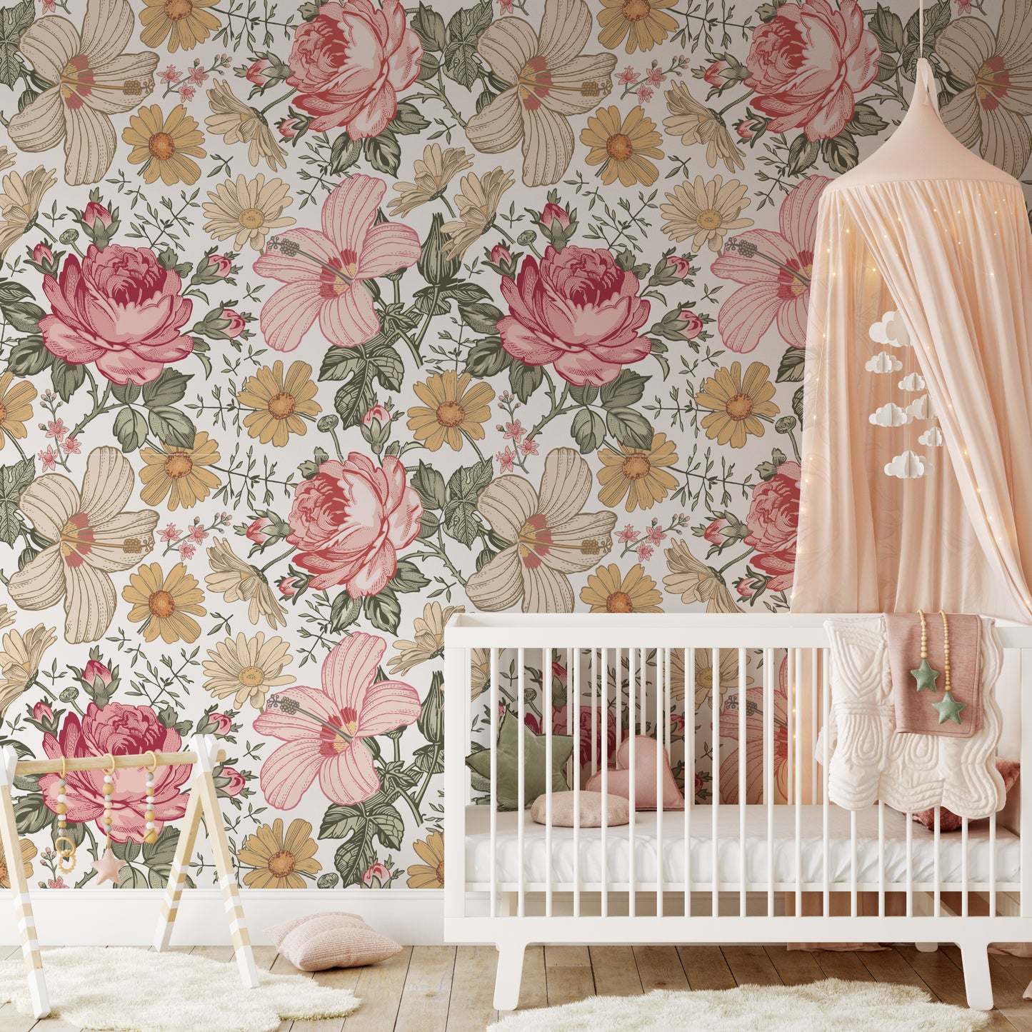 NATALIA S Wallpaper | Peel and Stick Removable Floral Wallpaper 0132 S