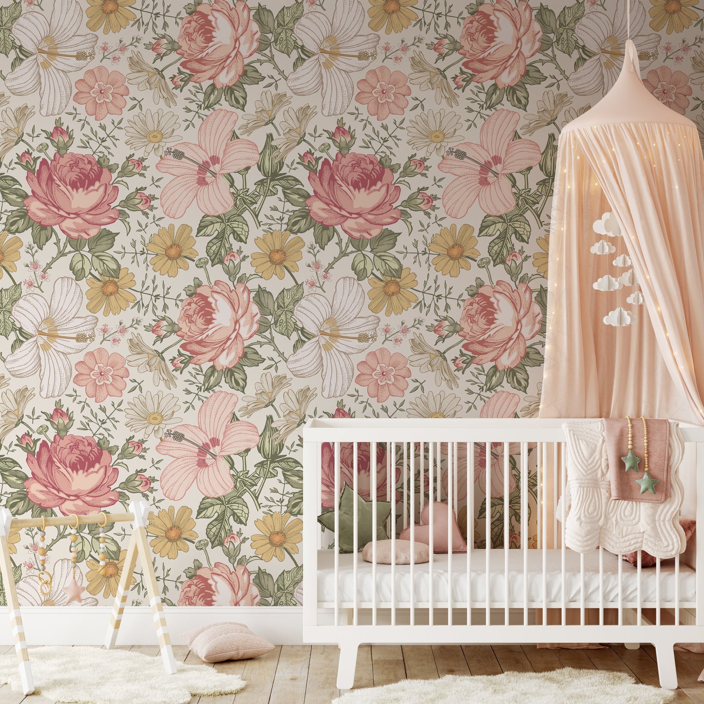 OLENA S Wallpaper | Peel and Stick Removable Floral Wallpaper 0131 S