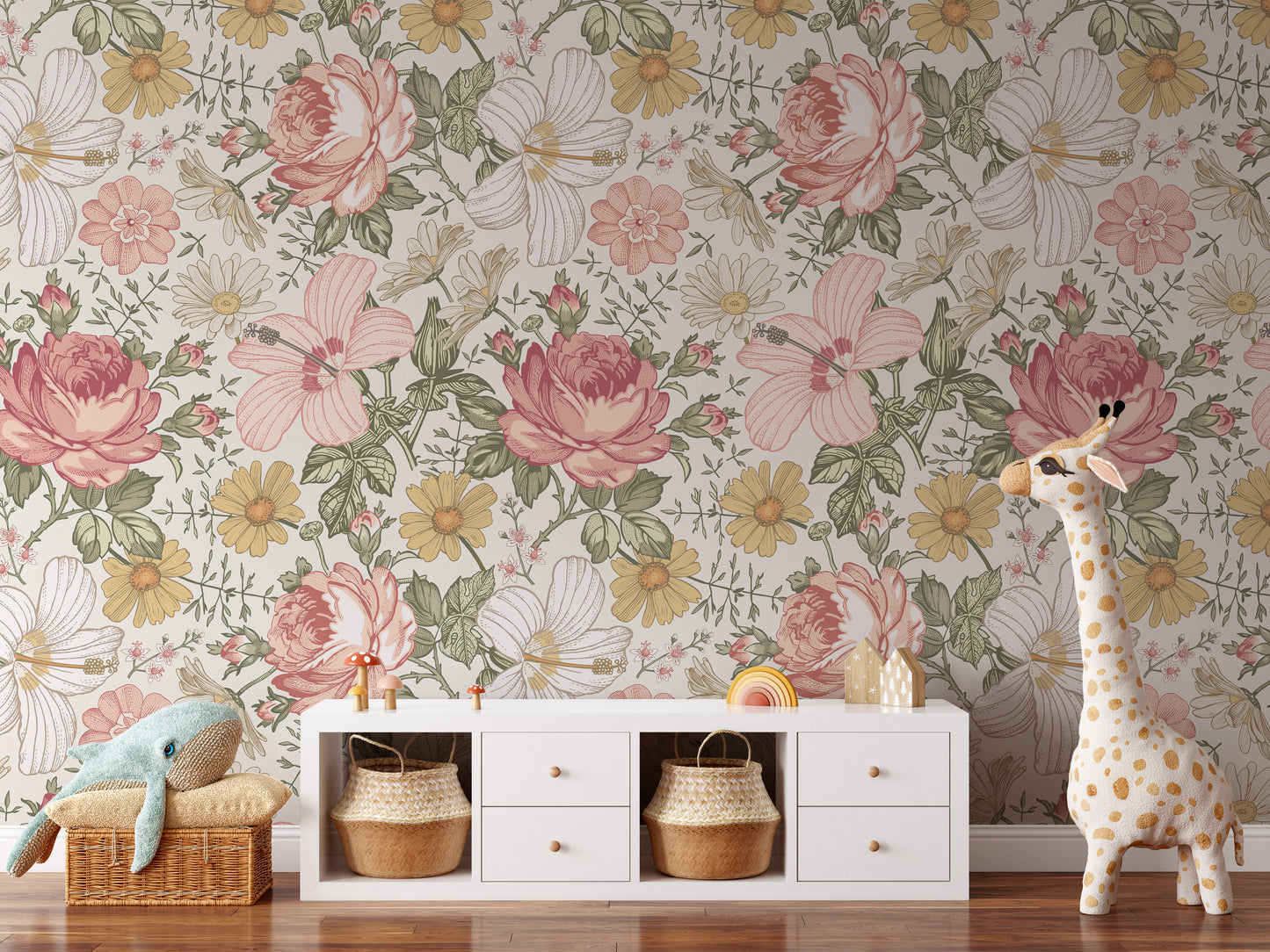 OLENA S Wallpaper | Peel and Stick Removable Floral Wallpaper 0131 S