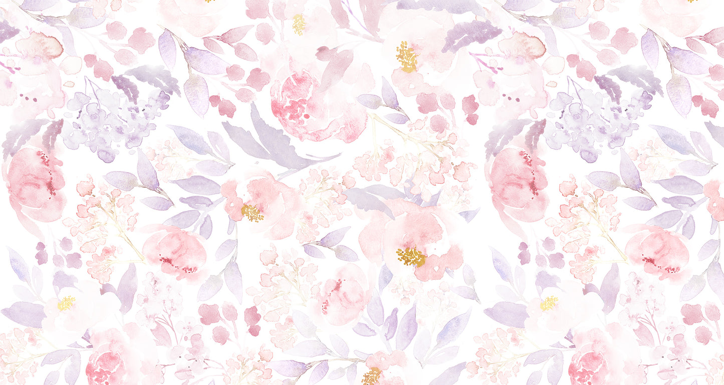 PRIM BLUSH Wallpaper | Peel and Stick Removable Floral Wallpaper 0155