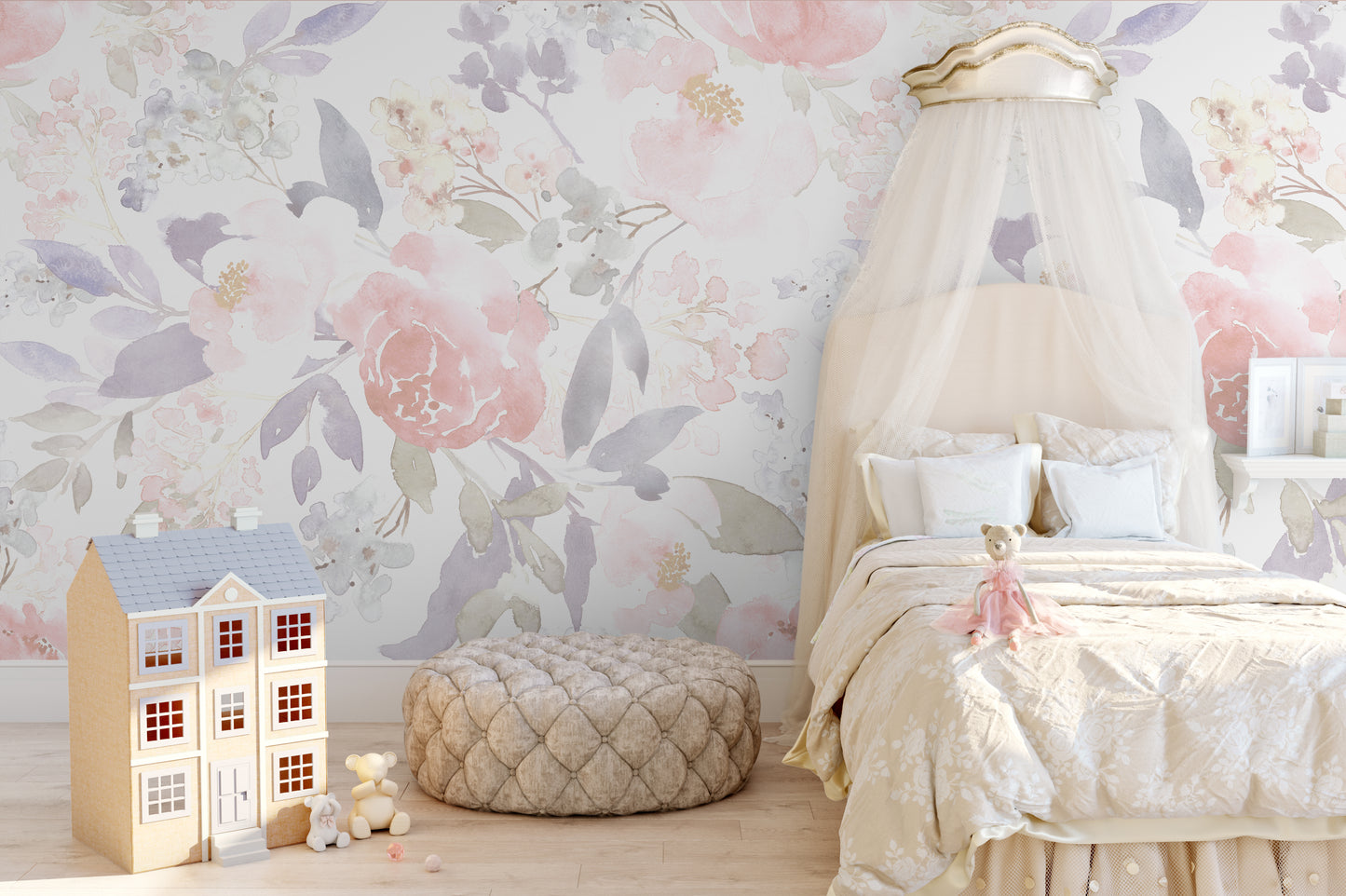 PRIM LOVE Wallpaper | Peel and Stick Removable Floral Wallpaper 0151