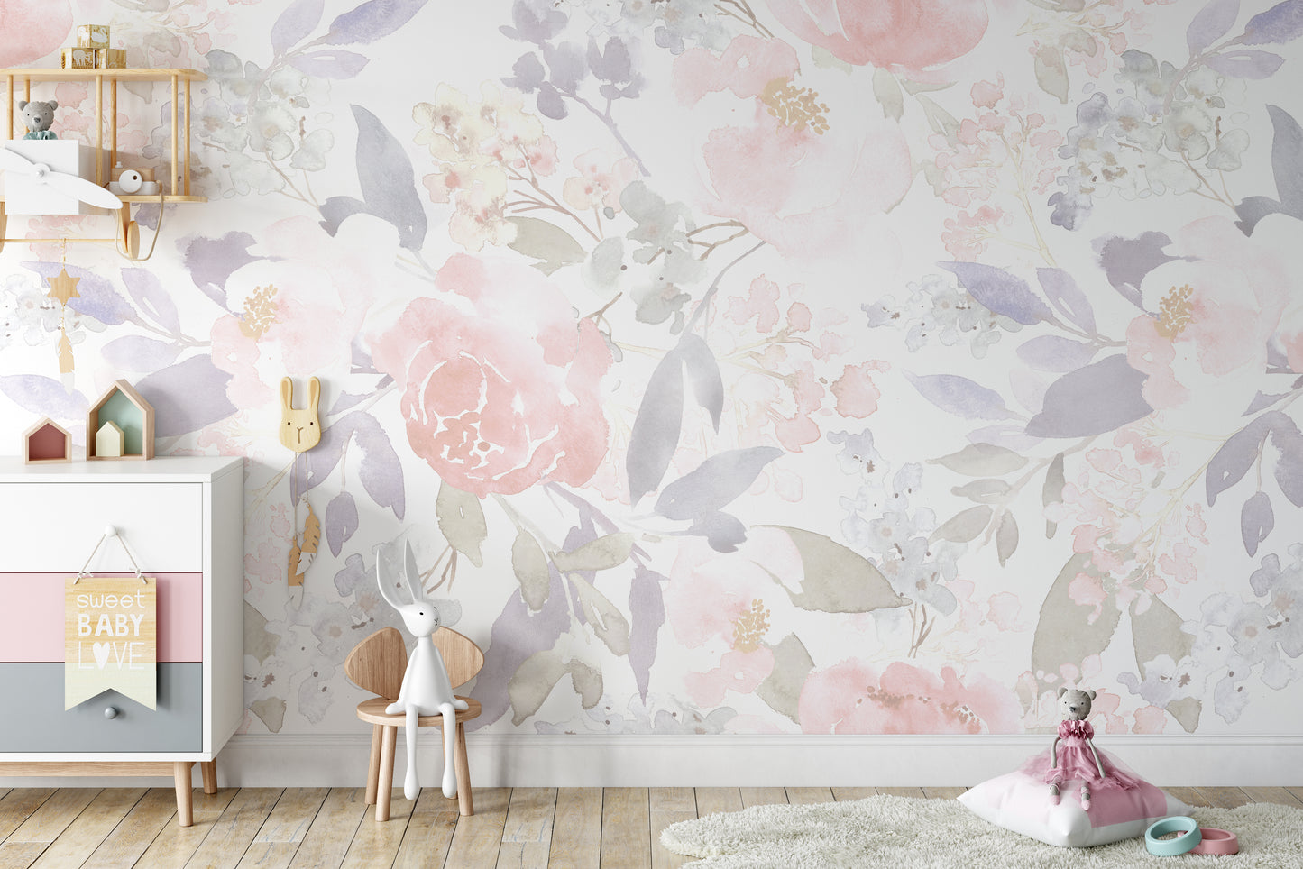 PRIM LOVE Wallpaper | Removable Pre-pasted Floral Wallpaper 0151