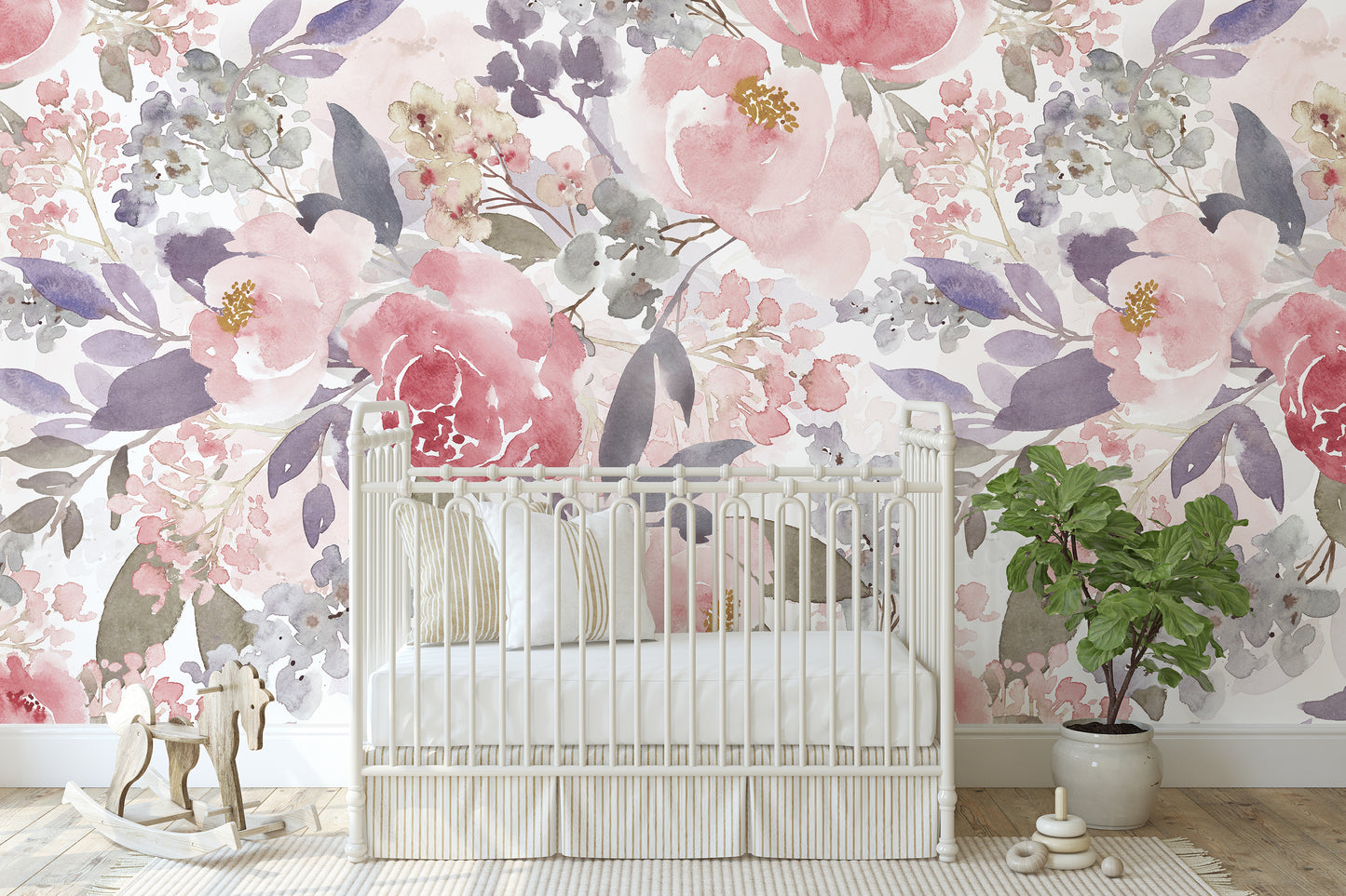 PRIM ROSE Wallpaper | Removable Pre-pasted Floral Wallpaper 0152