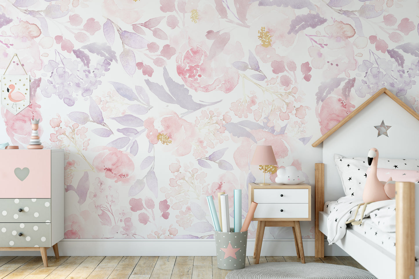 PRIM BLUSH Wallpaper | Removable Pre-pasted Floral Wallpaper 0155