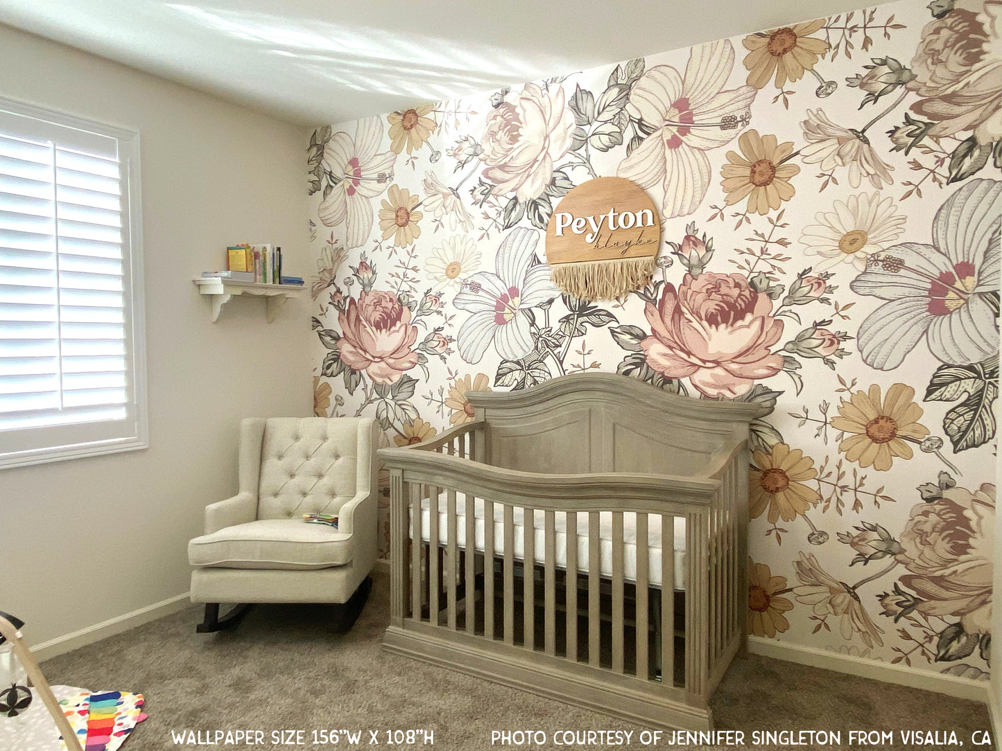 Removable Wallpaper Camila Vintage Flowers 0130L