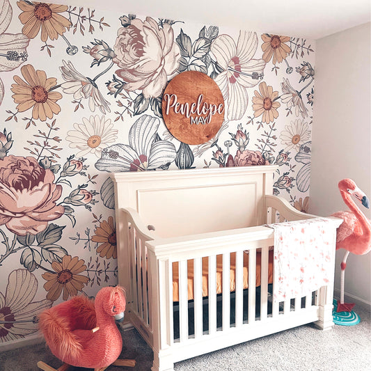 Removable Wallpaper Camila Vintage Flowers 0130L