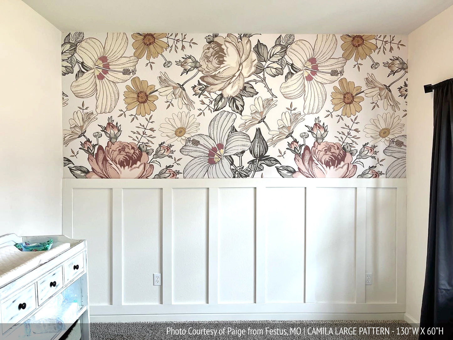 Removable Wallpaper Camila Vintage Flowers 0130L