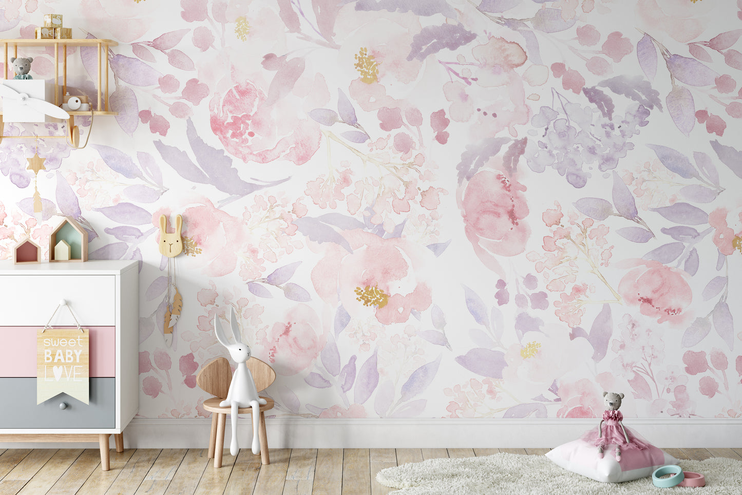 PRIM BLUSH Wallpaper | Removable Pre-pasted Floral Wallpaper 0155