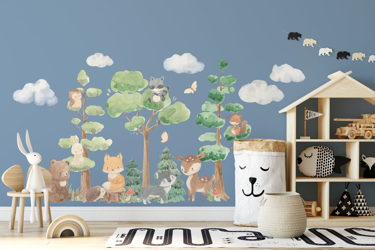 Woodland Watercolor Trees Animals PREMIUM Set Nursery Décor