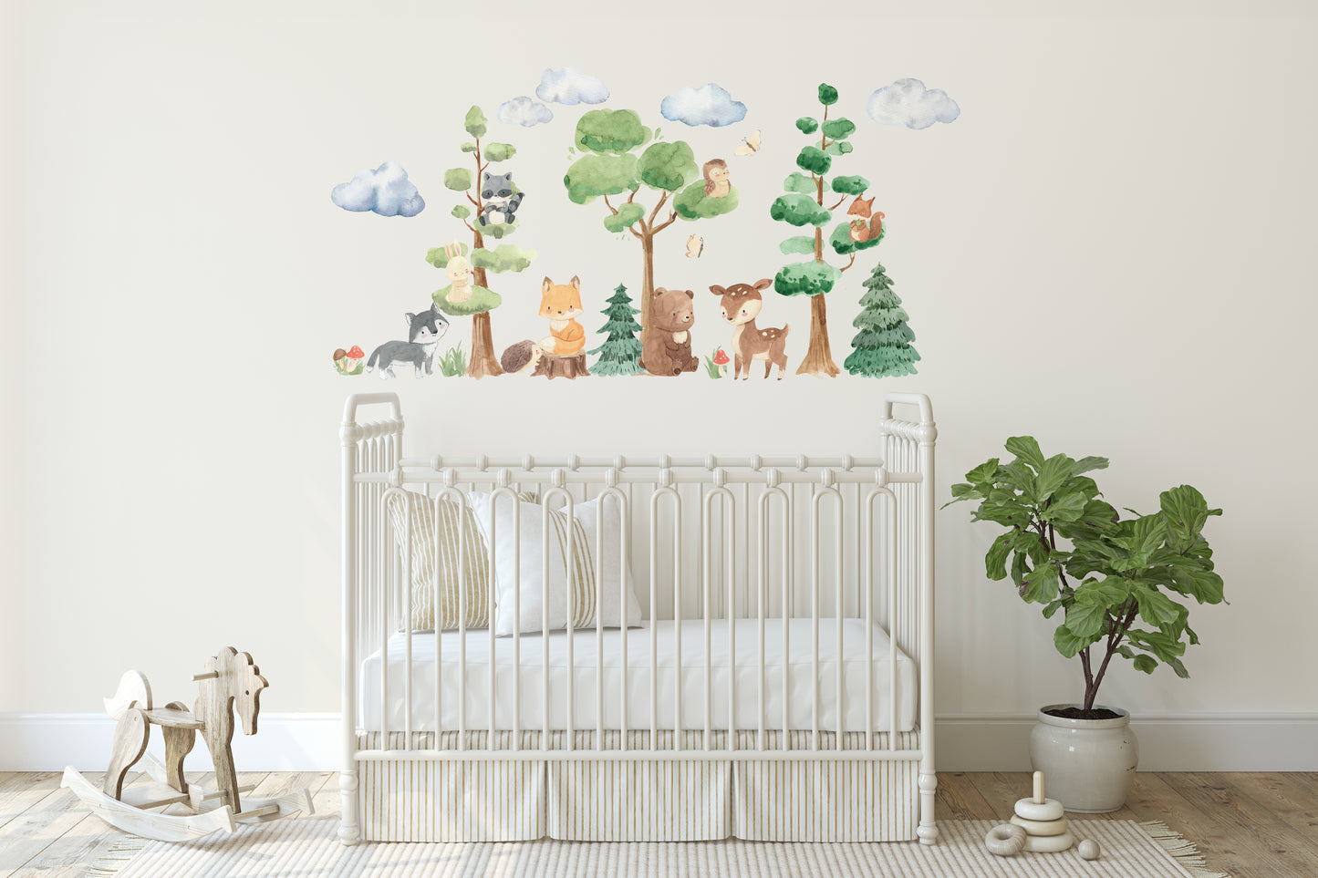 Woodland Watercolor Trees Animals PREMIUM Set Nursery Décor