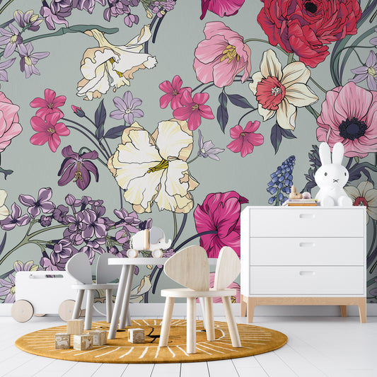 MAKENNA Wallpaper | Removable Pre-pasted Floral Wallpaper 0210