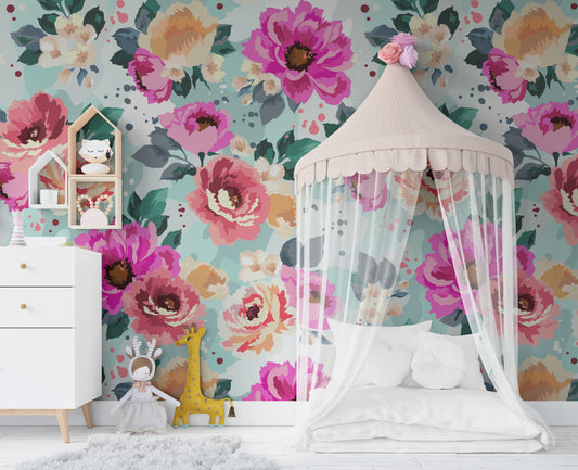 SARAH Wallpaper | Peel and Stick Removable Floral Wallpaper 0205