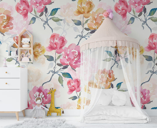 ANNALISE Wallpaper | Peel and Stick Removable Floral Wallpaper 0208