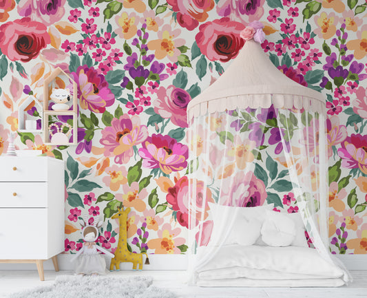 MALENA Wallpaper | Peel and Stick Removable Floral Wallpaper 0211