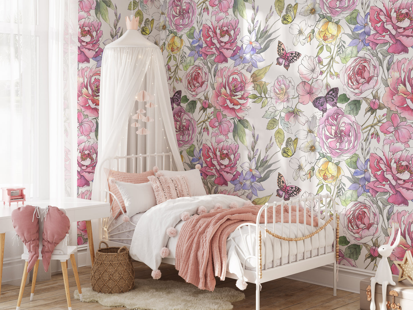 DEMI Wallpaper | Peel and Stick Removable Floral Wallpaper 0214