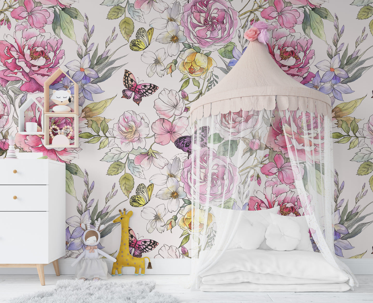 DEMI Wallpaper | Peel and Stick Removable Floral Wallpaper 0214