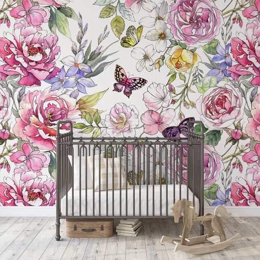 DEMI Wallpaper | Peel and Stick Removable Floral Wallpaper 0214