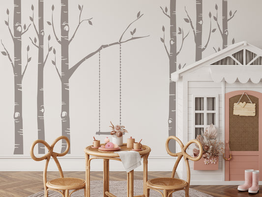 Removable Wall Decals 6 Woodland Trees Forest Decor
