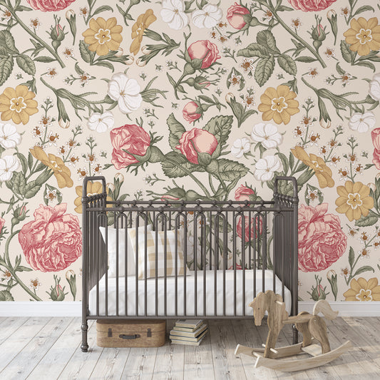 ANASTASIA Wallpaper | Peel and Stick Removable Floral Wallpaper 0174