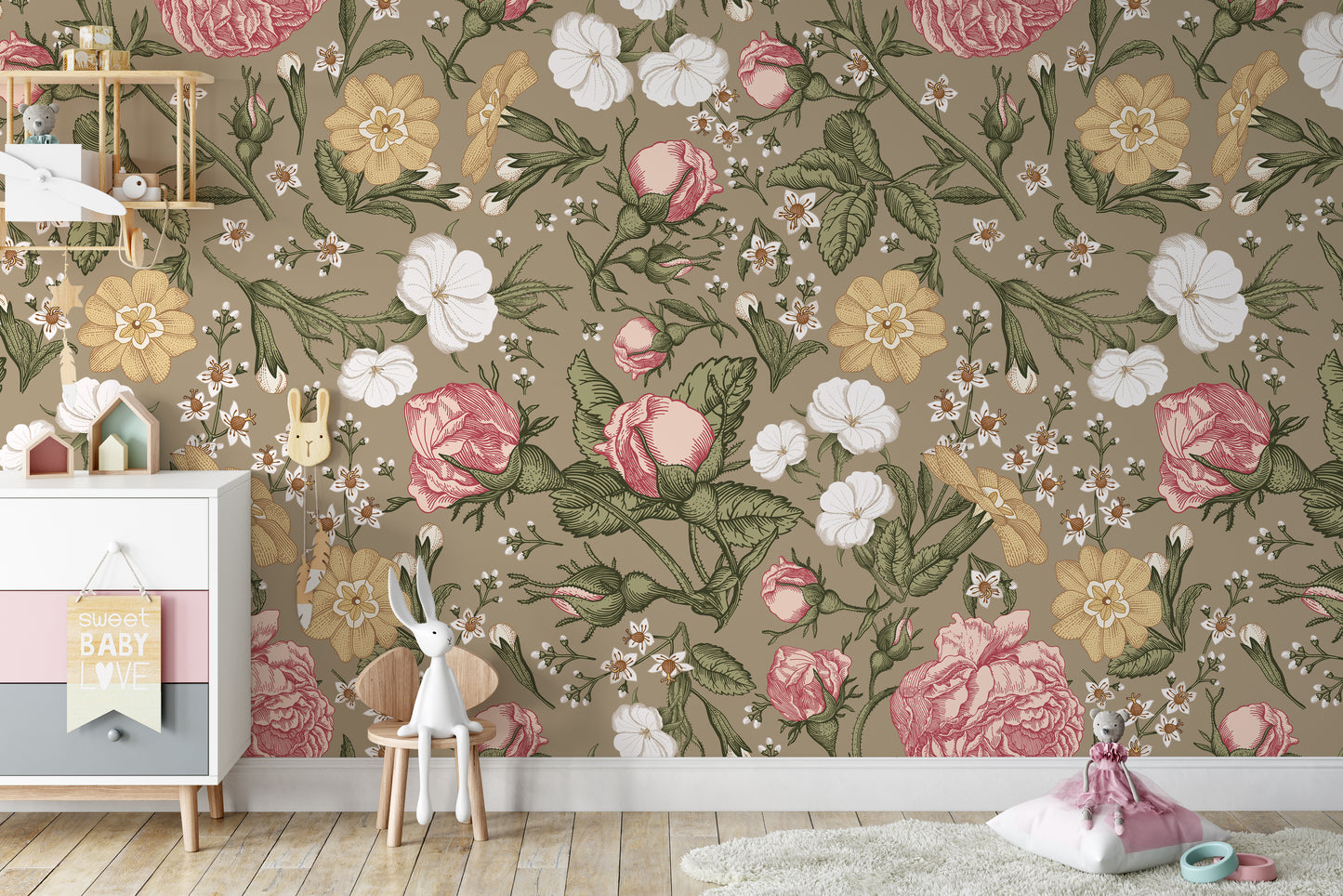 ANTONIA Wallpaper | Removable Pre-pasted Floral Wallpaper 0175