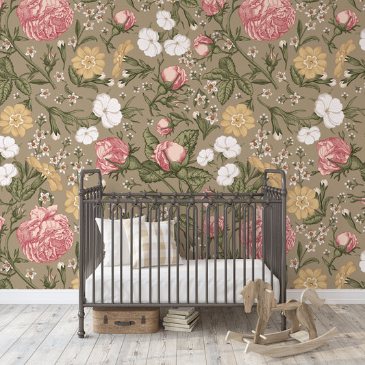 ANTONIA Wallpaper | Removable Pre-pasted Floral Wallpaper 0175