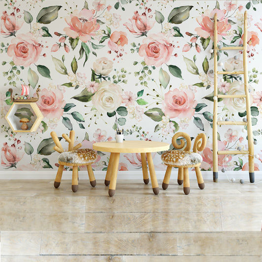 EMILY ROSE Wallpaper | Removable Pre-pasted Floral Wallpaper 0177