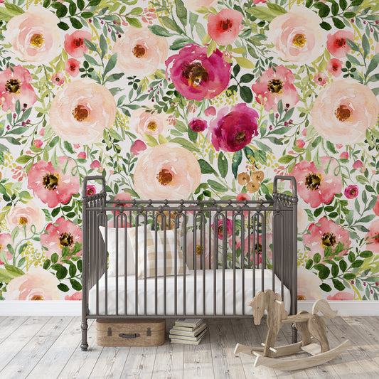 JESSICA Wallpaper | Peel and Stick Removable Floral Wallpaper 0190
