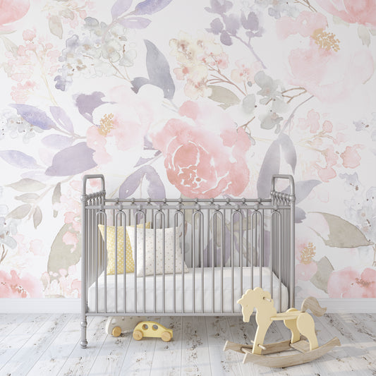 PRIM LOVE Wallpaper | Peel and Stick Removable Floral Wallpaper 0151