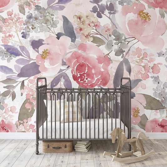 PRIM ROSE Wallpaper | Removable Pre-pasted Floral Wallpaper 0152