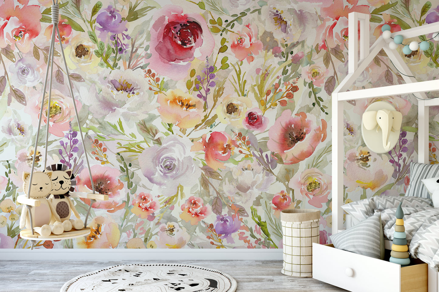 SCARLETT Wallpaper | Peel and Stick Removable Floral Wallpaper 0187