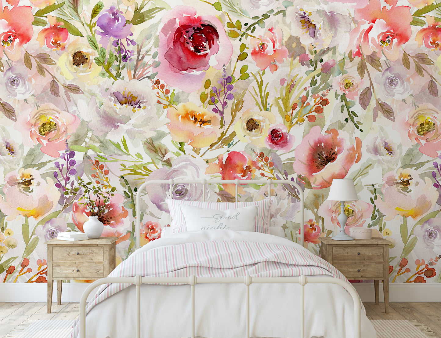 SCARLETT Wallpaper | Peel and Stick Removable Floral Wallpaper 0187