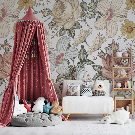 CAMILA Wallpaper | Removable Pre-pasted Floral Wallpaper 0130