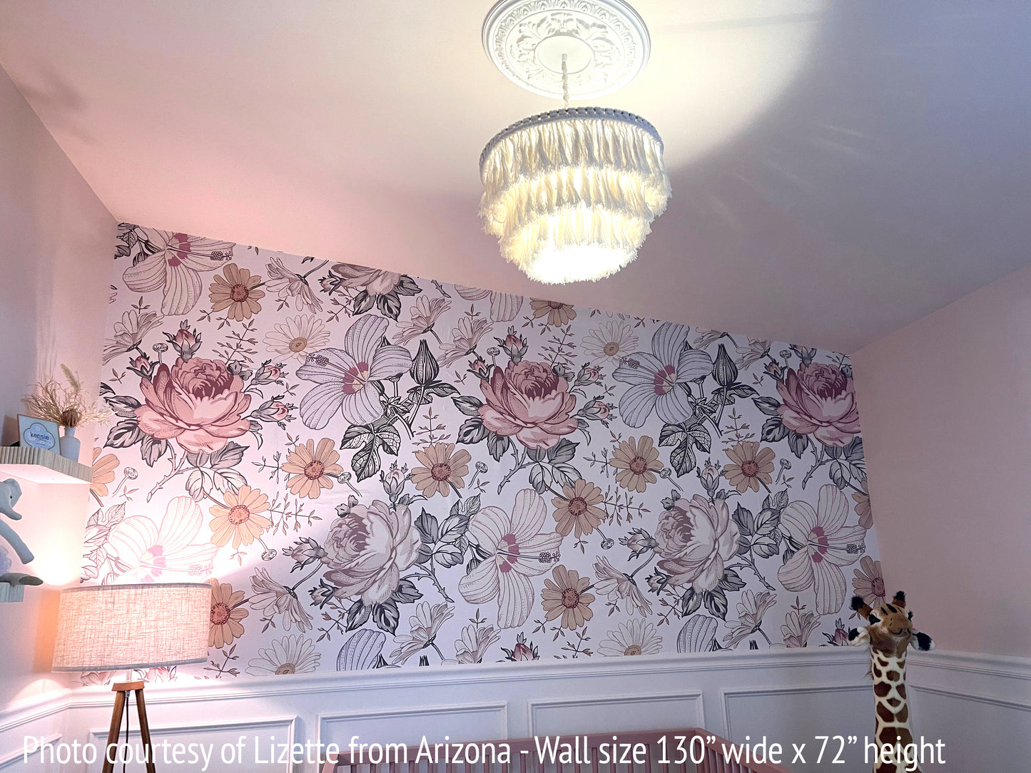 CAMILA S Wallpaper Vintage Retro Flowers Removable Wallpaper Peel and Stick 0130S