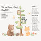 Woodland Watercolor Trees Animals BASIC Set Nursery Décor