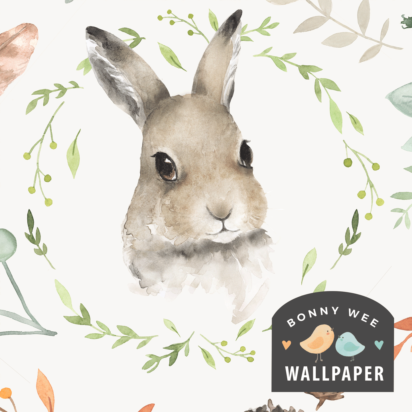 Wallpaper Watercolor Woodland Animals Ellie Nursery 0115