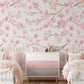 Removable Wallpaper LAUREN Watercolor Pink Cherry Blossom Flowers Nursery 0115